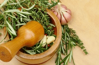 Garlic and herbs